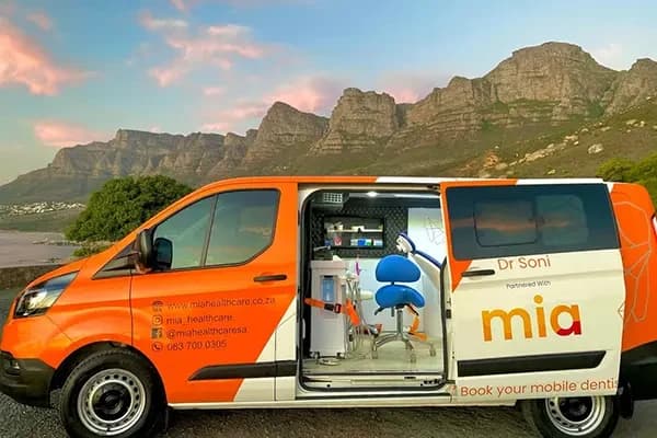 The Mia Mobile van with its side doors open
